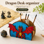 Dragon Desk Organizer Laser Cut File | Fantasy Office Organizer SVG | Digital Download - Image 4
