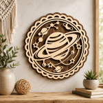 Planet Wall Decor SVG Bundle | Space Nursery Laser Cut File | Layered Wooden Planet Sign SVG for Glowforge Cricut DXF EPS PNG - Image 3