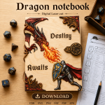 Dragon Notebook Laser Cut File | Fantasy Journal Cover SVG | Digital Download - Image 4