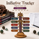 DND Initiative Tracker SVG | Dungeon Master Combat Tracker Laser Cut File | Digital Download - Image 4