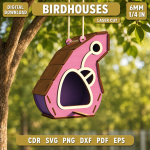 Birdhouse Laser Cut SVG Bundle, DIY Wooden Bird House Plans, Garden Decor CNC Files, Glowforge Ready Digital Download - Image 3