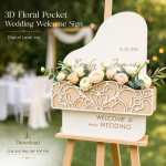 Wedding Welcome Sign SVG | 3D Floral Wedding Sign Laser Cut File | Digital Download - Image 4