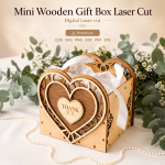 Mini Gift Box SVG | Wooden Box Laser Cut File | Digital Download | CDR SVG PNG DXF PDF EPS - Image 4