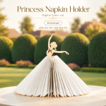 Princess Napkin Holder Laser Cut File | SVG Template | Digital Download | CDR SVG PNG DXF PDF EPS - Image 4