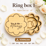 Ring Box Laser Cut File | Wedding Ring Holder SVG | Digital Download - Image 4