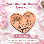 Save the Date Magnet Laser Cut File | Wedding Favor SVG | Digital Download - Image 4