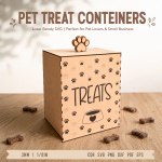 Pet Treat Containers Laser Cut SVG Bundle, Dog Cat Treat Jar Box, Pet Food Storage Template, Glowforge Ready CNC Files, DXF PDF EPS PNG - Image 3