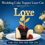 Wedding Cake Topper Laser Cut File | SVG Template | Digital Download | CDR SVG PNG DXF PDF EPS - Image 4