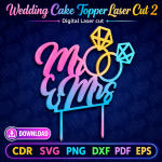 Wedding Cake Topper Laser Cut File | SVG Template | Digital Download | CDR SVG PNG DXF PDF EPS - Image 4