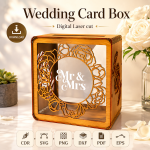 Wedding Card Box Laser Cut File | SVG Template | Digital Download | CDR SVG PNG DXF PDF EPS - Image 4