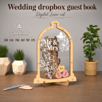 Wedding Guest Book SVG | Drop Box Guest Book Laser Cut File | Digital Download - Image 4