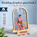 Wedding Guest Book SVG | Drop Box Guest Book Laser Cut File | Digital Download - Image 3