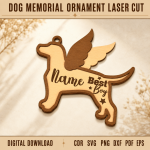 Dog Memorial Ornament SVG Laser Cut File | Pet Loss Keepsake Ornament | Personalized Dog Remembrance Decor | Rainbow Bridge Memorial Gift | CNC Glowforge Digital Download - Image 3