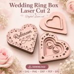 Wedding Ring Box 2 Laser Cut File | Ring Bearer Box SVG | Digital Download - Image 4