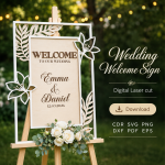 Wedding Welcome Sign Laser Cut File | Wedding Entrance Sign SVG | Digital Download - Image 4