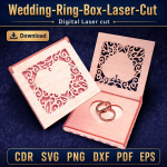 Wedding Ring Box Laser Cut File | Ring Holder SVG Template | Digital Download - Image 4