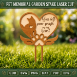 Pet Memorial Garden Stake SVG | Dog Cat Remembrance Laser Cut File | Rainbow Bridge Pet Grave Marker DXF PNG PDF EPS - Image 3