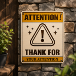 Attention Thank You Sign SVG File, Laser Cut Sign, CNC Wood Sign, Workshop Wall Decor, DXF PNG EPS PDF - Image 3