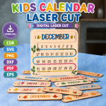 Kids Calendar Laser Cut File | Montessori Calendar SVG | Digital Download - Image 5