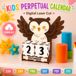 Kids Perpetual Calendar Laser Cut File | Montessori Learning Calendar SVG | Digital Download - Image 4