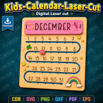 Kids Calendar SVG | Laser Cut Educational Calendar File | Digital Download - Image 4