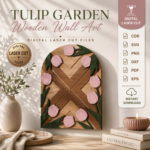 3D Flower Wall Art Laser Cut Files, SVG DXF PDF Bundle, Wooden Botanical Decor Template - Image 3