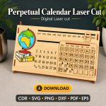 Perpetual Calendar SVG | Laser Cut Wooden Desk Calendar Template | Digital Download - Image 4