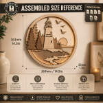 Coastal Lighthouse SVG Bundle, Multilayer Laser Cut Template, Wooden Wall Decor Design, Glowforge CNC Cricut Files - Image 3