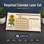 Perpetual Calendar SVG | Laser Cut Wooden Desk Calendar Template | Digital Download - Image 4