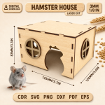 Hamster House Laser Cut SVG | DIY Wooden Pet Hideout | Small Animal Cage Decor DXF - Image 3