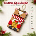 Christmas Gift Card Holder SVG | Wooden Gift Card Holder Laser Cut File - Image 4