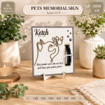 Pet Memorial Sign Laser Cut File, Dog Cat Remembrance SVG, Personalized Pet Loss Plaque, Rainbow Bridge Decor, CNC Digital Download - Image 4