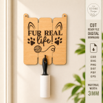 Pet Hair Roller Holder Digital File, Dog Cat Lint Roller Stand SVG, Pet Grooming Organizer Laser Cut DXF PDF EPS PNG - Image 3