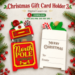 Christmas Money Holder SVG | Laser Cut Gift Card Holder | Digital Download - Image 4