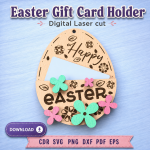 Easter Bunny Gift Card Holder SVG | Laser Cut Easter Gift Template | Digital Download - Image 4