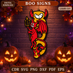 Halloween Ghost Door Signs SVG | Spooky Boo Porch Decor Laser Cut File | Haunted Welcome Sign DXF CNC Digital Download - Image 3