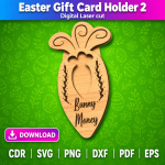 Easter Bunny Gift Card Holder SVG | Laser Cut Easter Gift File | Digital Download - Image 4