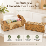 Tea Storage and Chocolate Box Laser Cut SVG | Wooden Tea Bag Organizer | Chocolate Gift Box CNC File | Digital Download DXF EPS PDF PNG - Image 3