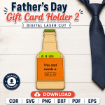 Dad Gift Card Holder SVG | Father's Day Laser Cut File | Digital Download - Image 4