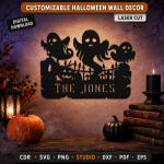 Custom Halloween Wall Sign SVG | Personalized Haunted Decor Laser Cut File | Spooky Home Wall Art DXF PDF Digital Download - Image 3
