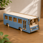 Wooden Bus Model Laser Cut Files | DIY 3D Bus Puzzle SVG | Glowforge xTool CNC | Plywood Craft Template | Instant Digital Download - Image 4