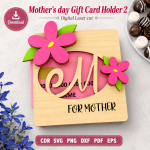 Mom Gift Card Holder SVG | Mother's Day Laser Cut File | Digital Download - Image 4