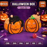 Halloween Candy Box Laser Cut Files | Spooky Party Favor Box SVG DXF EPS PDF | Pumpkin Ghost Bat Treat Box Template | Digital Download - Image 3