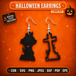 Halloween Earrings SVG | Spooky Laser Cut Earring Files | Digital Download - Image 3