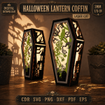 Halloween Lantern Coffin CNC Laser Cut Template - Image 3