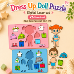 Wooden Dress Up Doll SVG | Laser Cut Puzzle Toy
