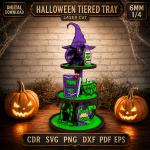 Halloween Tiered Tray Decor Laser Cut File, Pumpkin Ghost Bat SVG DXF, Spooky Shelf Signs CNC Pattern, Halloween Digital Download - Image 3