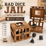 Dice Jail SVG Laser Cut, DnD Dice Prison File, Funny Dice Holder, Board Game Dice Storage, CNC Digital File, RPG Gamer Gift - Image 3