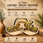 3D Layered Wood Wall Art Bundle – Multilayer Wooden Engraved Laser Cut Scene Set – Nature Inspired Home Decor Gift - Image 3