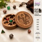 Dice Holder Laser Cut SVG, Dice Tray Template, DnD Dice Storage Box, Tabletop Game Accessory, CNC Glowforge Digital Files - Image 3